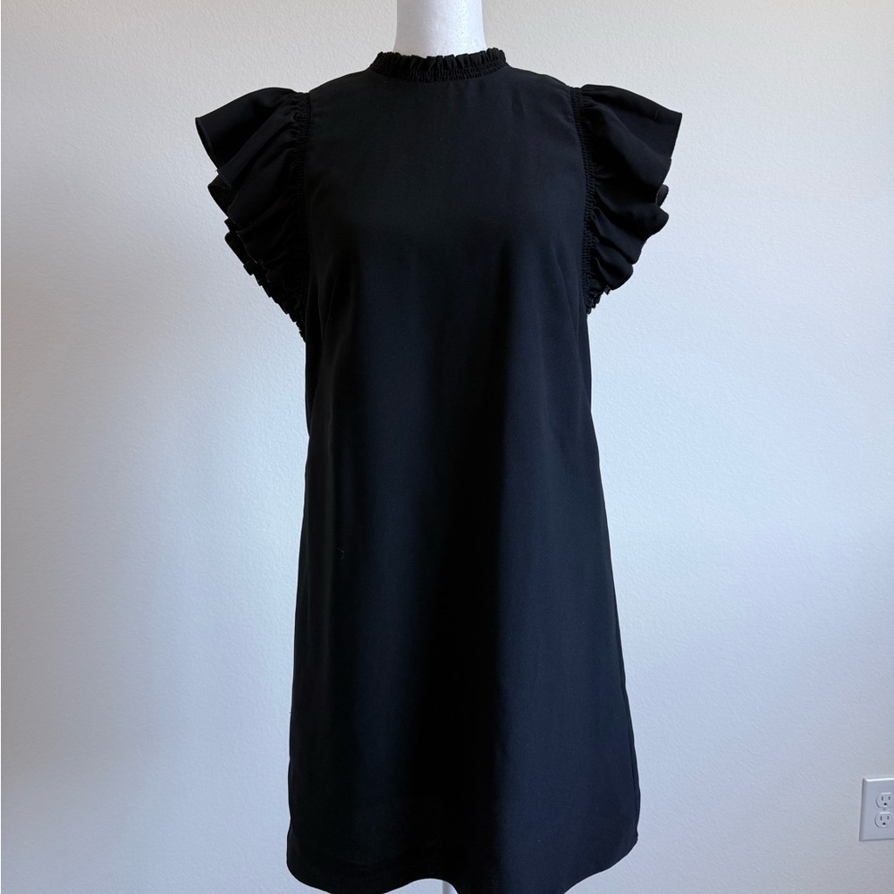 Kate Spade - Elegant Black Ruffle Sleeve Dress